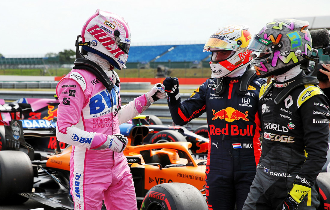 Nico Hulkenberg, Max Verstappen i Daniel Ricciardo