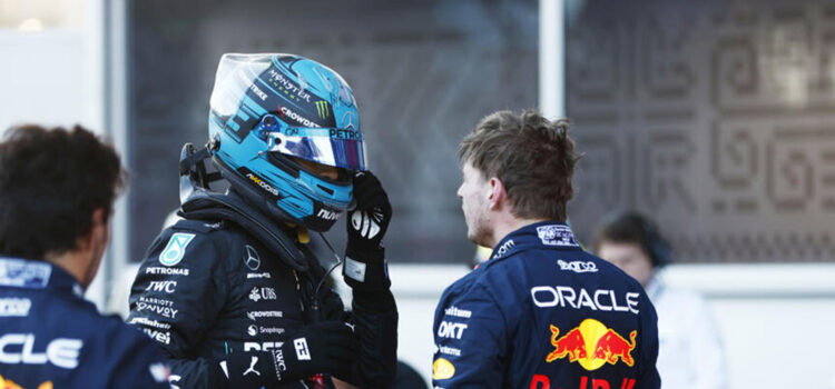 George Russell i Max Verstappen